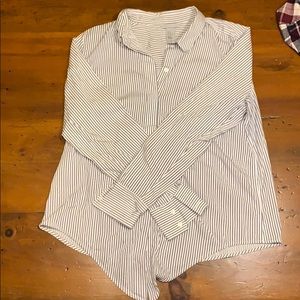 Striped button-down dress shirt